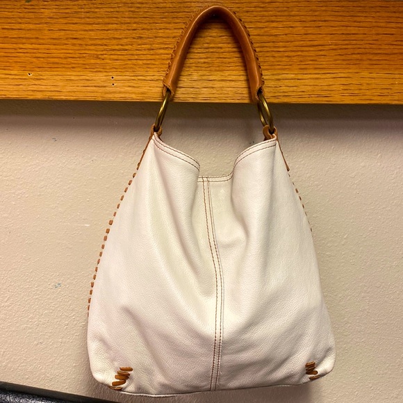 Lucky Brand Handbags - Lucky leather shoulder bag stitch accent slouchy